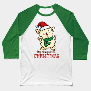 Cute curly christmas dog Baseball T-Shirt